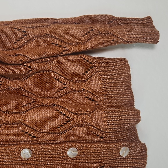SHEIN Brown Knit Button-Front Cardigan | Women’s Size S - Picture 6 of 12